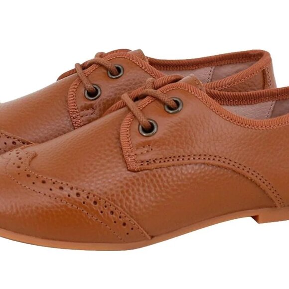 PERROQUET SHOES Boys Wingtip Oxford Leather laced shoes luggage New In Box Sz 27 - Picture 3 of 17
